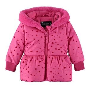 Rothschild - Flocked Peplum hooded jacket with mittens - 24 months